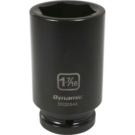 Dynamic 3/4" Drive Deep Socket, Black Phosphate, Tools 3/4" Drive 6 Point SAE, 1-7/16" Deep Length D020546